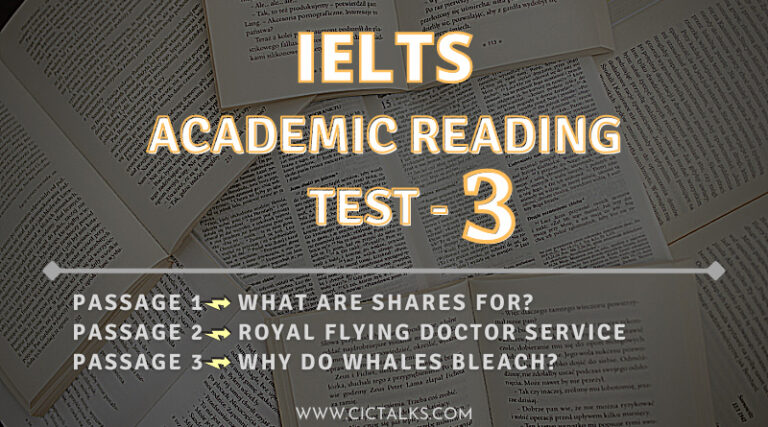 IELTS Academic Reading Practice TEST 3 CIC Talks