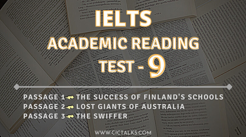 IELTS Academic Reading practice test- TEST 9