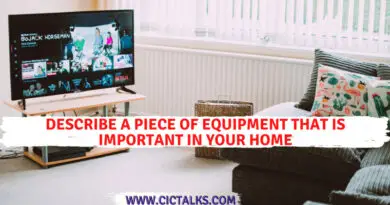 Describe a piece of equipment that is important in your home [IELTS Cue Card]