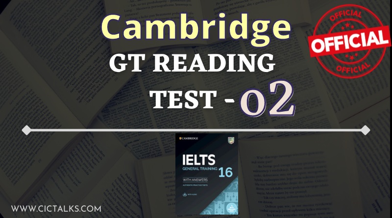 [IELTS 16] General Training Reading Test 2