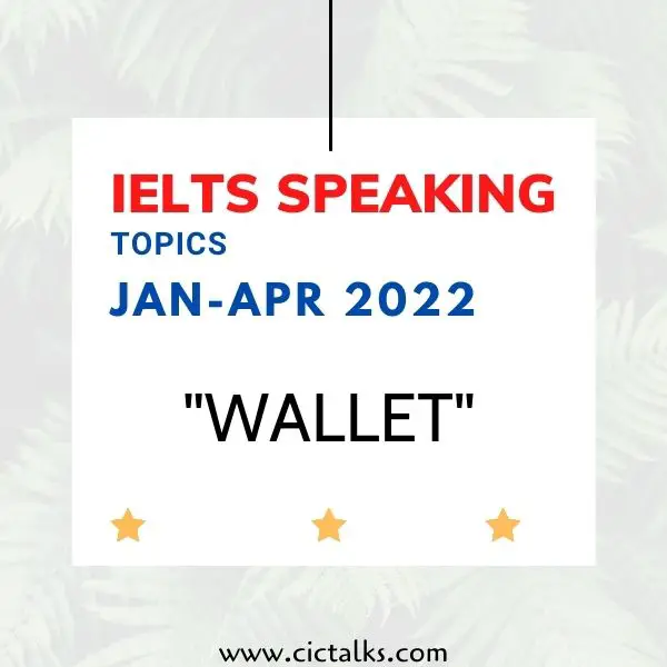 IELTS Speaking part 1 Wallet 